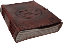 Notebook, leather book, diary with leather cover - Om 12*15 cm