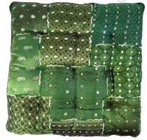 Orientalisches Brokat Steppkissen, Stuhlkissen 40*40 cm - grün