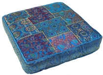 Oriental square patchwork cushion 50 cm, seat cushion, bottom cus..