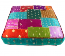 Oriental square patchwork cushion 50 cm, seat cushion, floor cush..