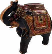 Deko Elefant aus Indien, bemalter indischer Holzelefant, Skulptur..