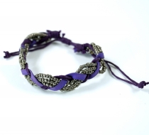 pearl bracelet, ethno bracelet - lilac