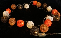 Rattan Ball LED Kugel Lampion Lichterkette - Sommer Farbe
