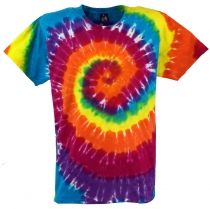 Rainbow Batik T-Shirt, Men Shortsleeve Tie Dye Shirt - Spiral 2