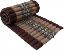 Rollable thai mat with kapok filling - brown