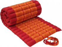 Rollable thai mat with kapok filling red-orange