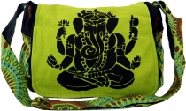 Shoulder bag, hippie bag, goa bag Ganesha - green