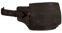 Sidebag, leather fanny pack, goa bag - brown