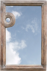 Handgearbeiteteter Spiegel - Spiralspiegel Antikweiß 90*60 cm