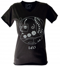 star sign T-Shirt `Leo` - black