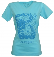 star sign T-Shirt `Scorpion` - turquoise