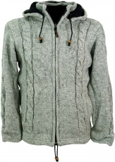 Cardigan wool jacket Nepal jacket - stone gray