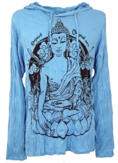 Sure Langarmshirt, Kapuzenshirt Meditation Buddha - hellblau