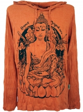 Sure Langarmshirt, Kapuzenshirt Meditation Buddha - rostorange