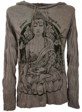 Sure Langarmshirt, Kapuzenshirt Meditation Buddha - taupe