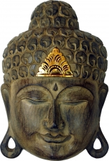Carved Buddha mask w..