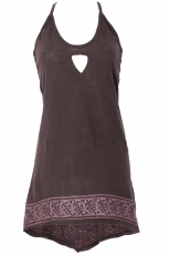 Boho longtop, top with great back - brown