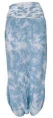 Long boho culottes skirt, batik skirt - blue