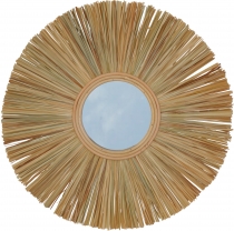 Handgearbeiteteter Spiegel aus Naturmaterial - Reisstroh 60 cm