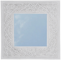 Spiegel mit handgepr�gtem Rahmen aus Aluminium - Modell 1 wei�