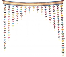 Toran, door curtain with colourful birds