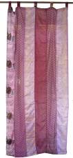 Curtain (1 pc.) Patchwork curtain Saree fabric, unique - pink col..