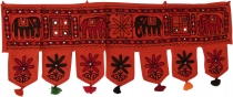 Indian tapestry, Oriental pennant with sequins, Toran - elephant ..