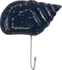Wandhaken - Spitzmuschel antikblau