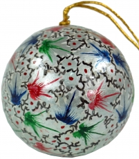 Upcycled papier mache Christmas ball, hand painted Christmas tree..