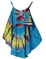 Weite Batik Tunika Hippie chic, Strandtunika - blau