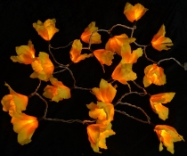 Lotus blossoms LED light chain 20 pcs. - Blossom yellow