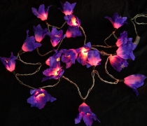 Lotus Blüten LED Lichterkette 20 Stk. - Blüte lila