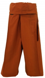 Thai fisherman pants made of strong cotton, wrap pants, yoga pants, one size - Uni rust orange