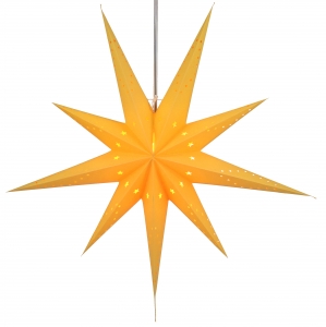 Faltbarer Advents Leucht Papierstern, Weihnachtsstern 80 cm - Lyra gelb