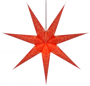 Faltbarer Advents Leucht Papierstern, Weihnachtsstern 80 cm - Raja rot