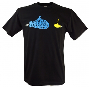 Fun Retro Art T-Shirt - Fisch gegen U-Boot