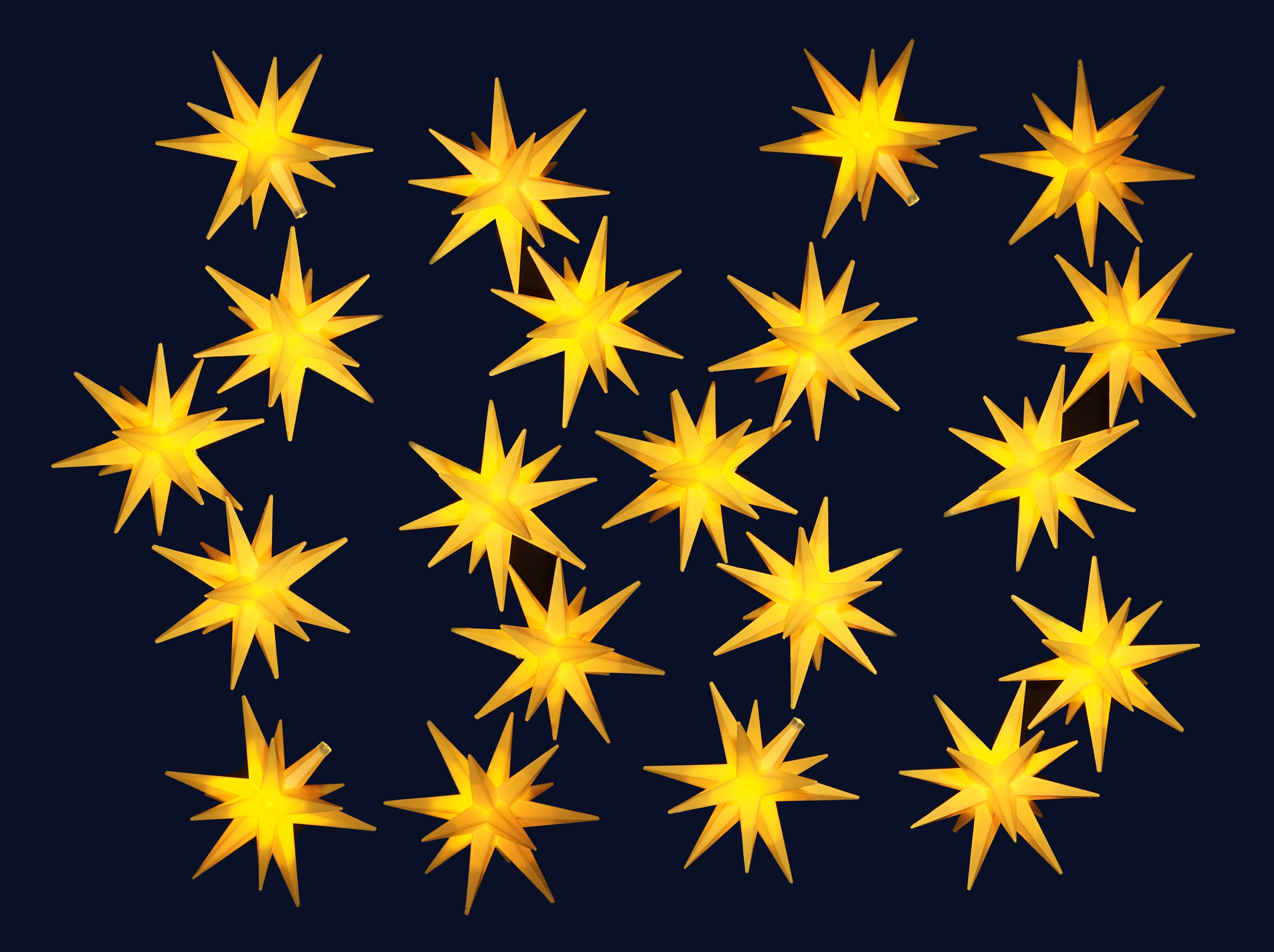 Sternenkette, Lichterkette mit 20x LED Adventsstern, Außenstern