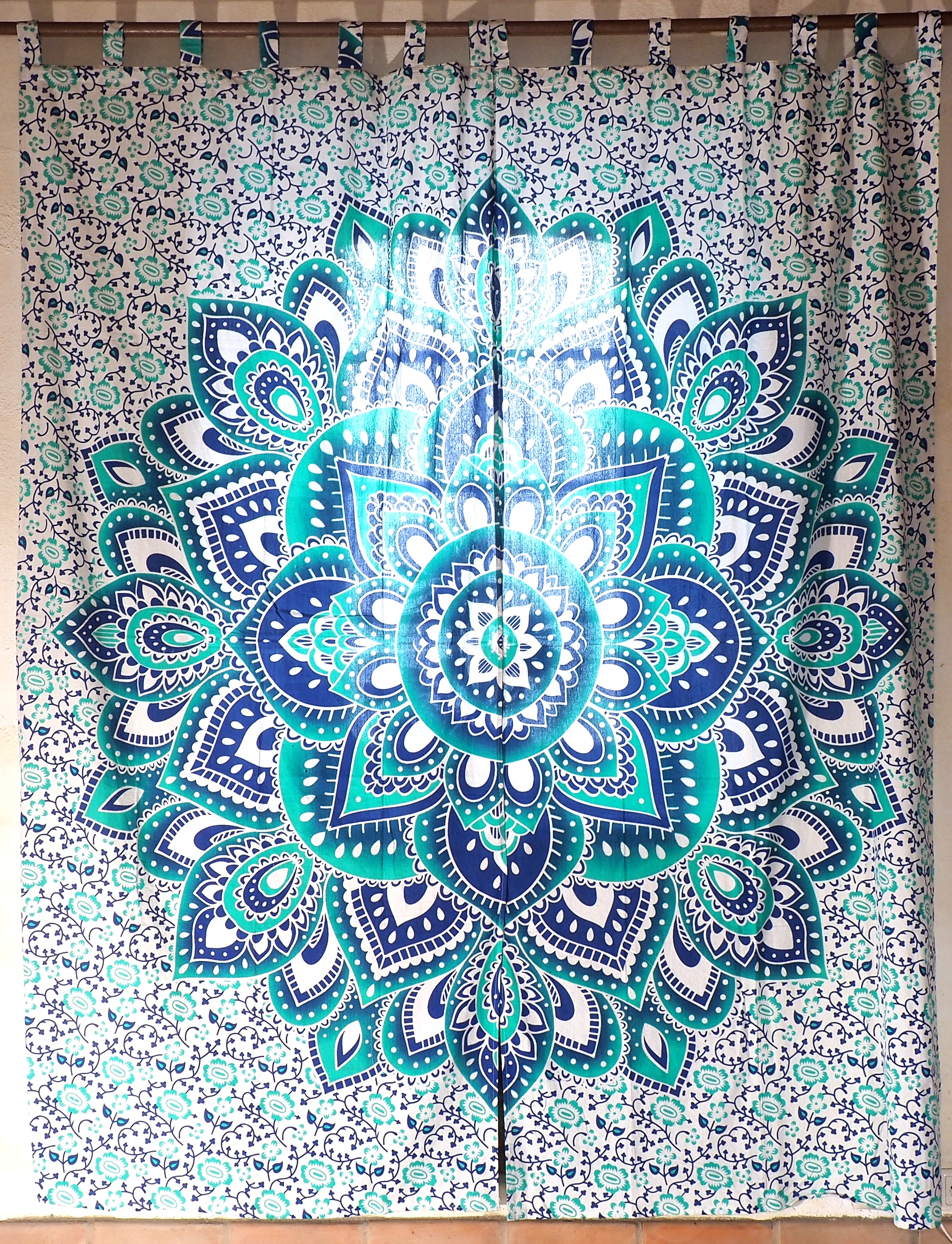 Vorhang-Gardine 1 Paar - Gardinen Schlaufen Guru Vorhänge Mandala Shop mit Motiv