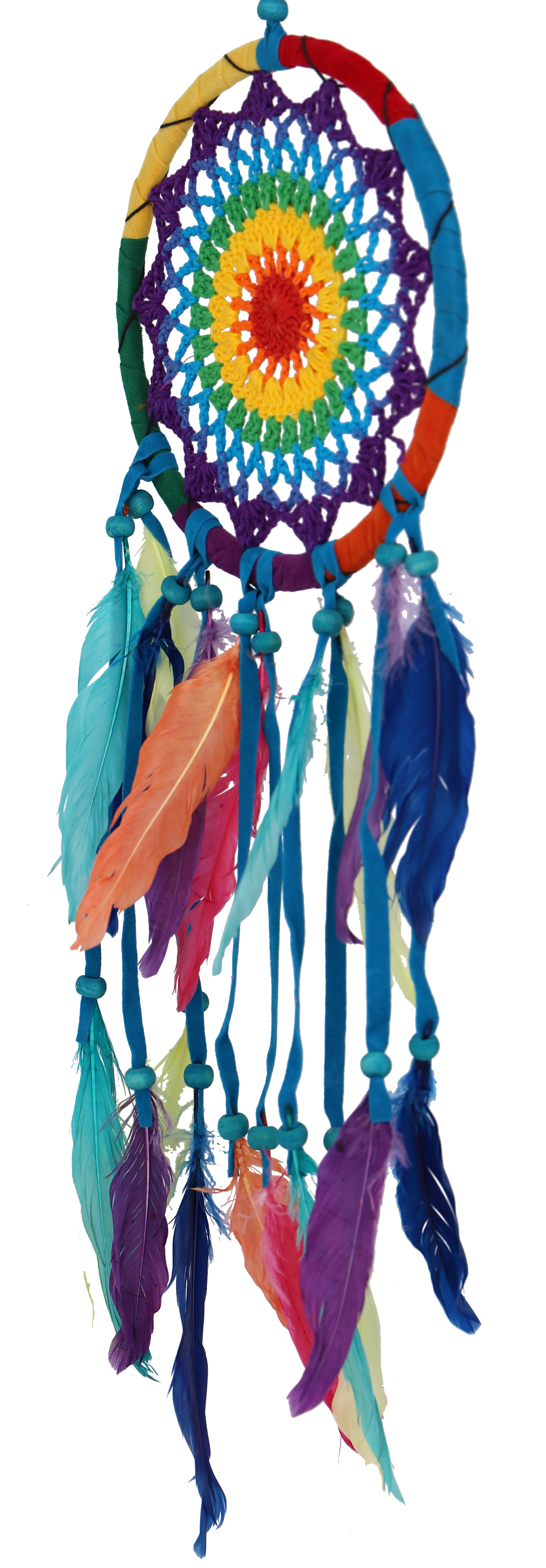 Traumfänger Regenbogen 6 cm Dreamcatcher Rainbow Indianer Style Gute Träume Deko 