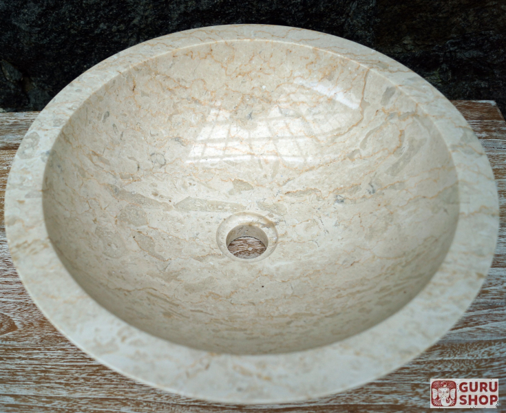 Solid Round Marble Top Wash Basin Wash Bowl Natural Stone Hand Rinse Basin O 40 Cm Model 5