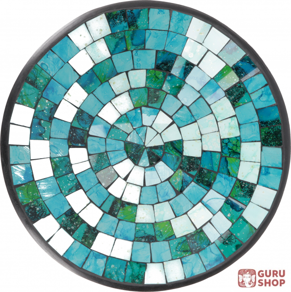 Räucherstäbchenhalter Stern in grün aus Ton und und Glas Mosaik-Design 