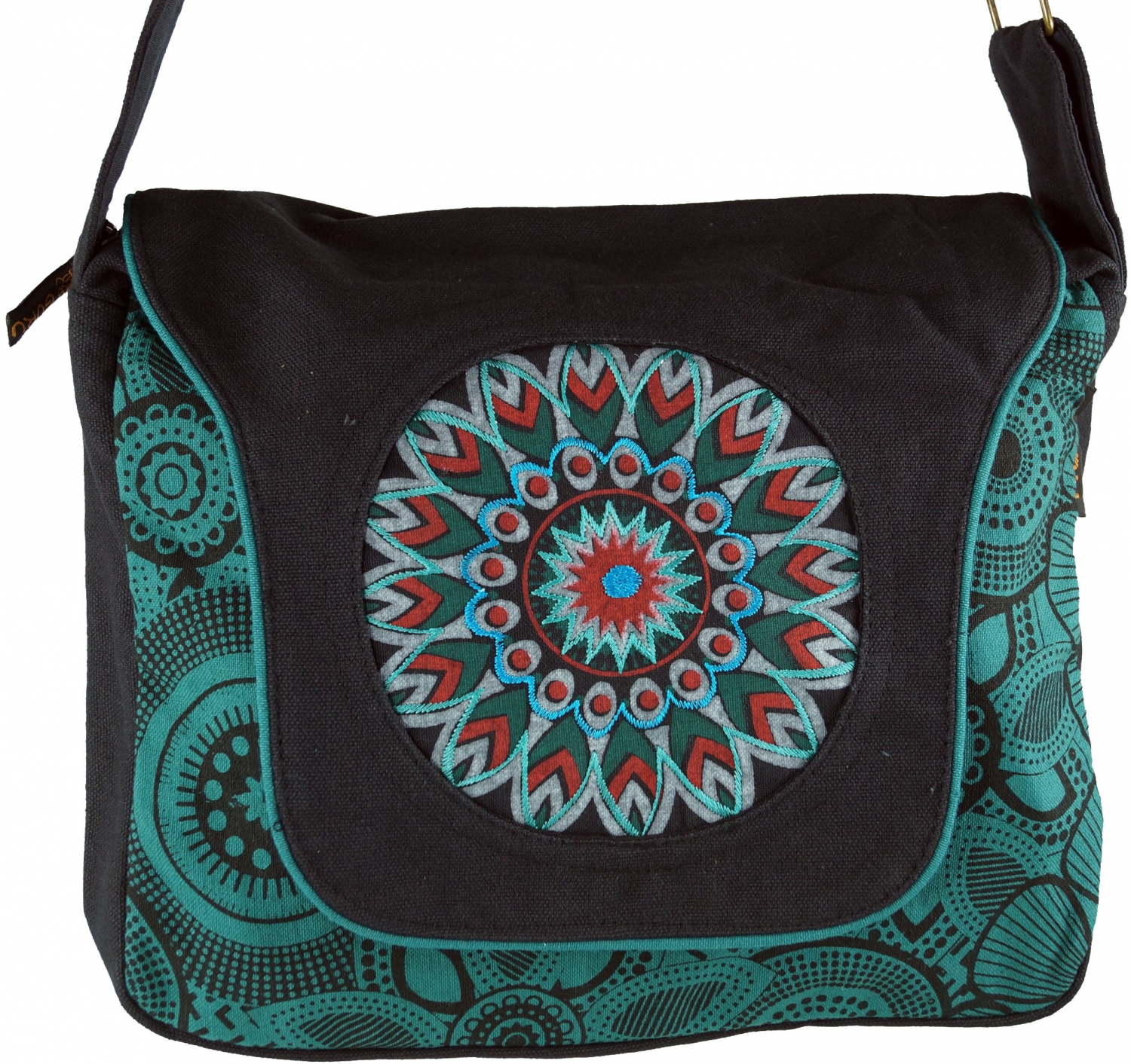 Schultertasche, Hippie Tasche, Goa Tasche, Umhängetasche, Handtasche -  schwarz/blau