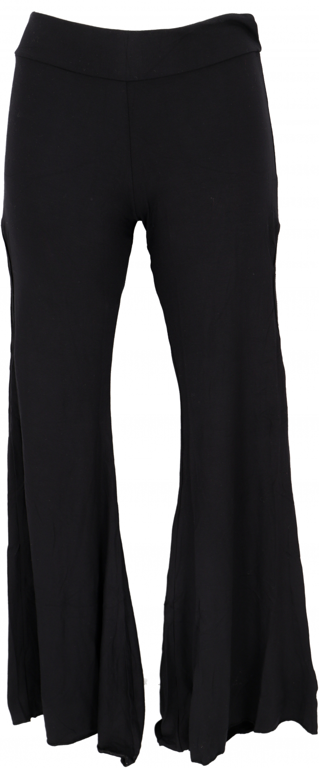 Leggings with flare, boho flare pants cut out - black