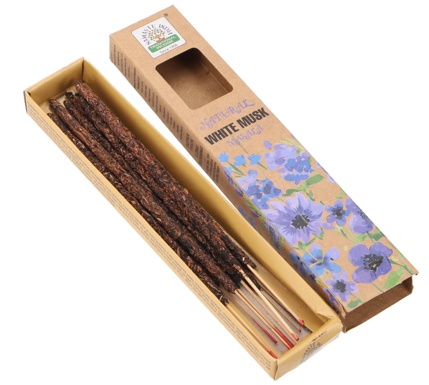 Nat�rliche handgerollte ORKAY R�ucherst�bchen aus S�d Indien - White Musk - 23x4,5x2 cm 