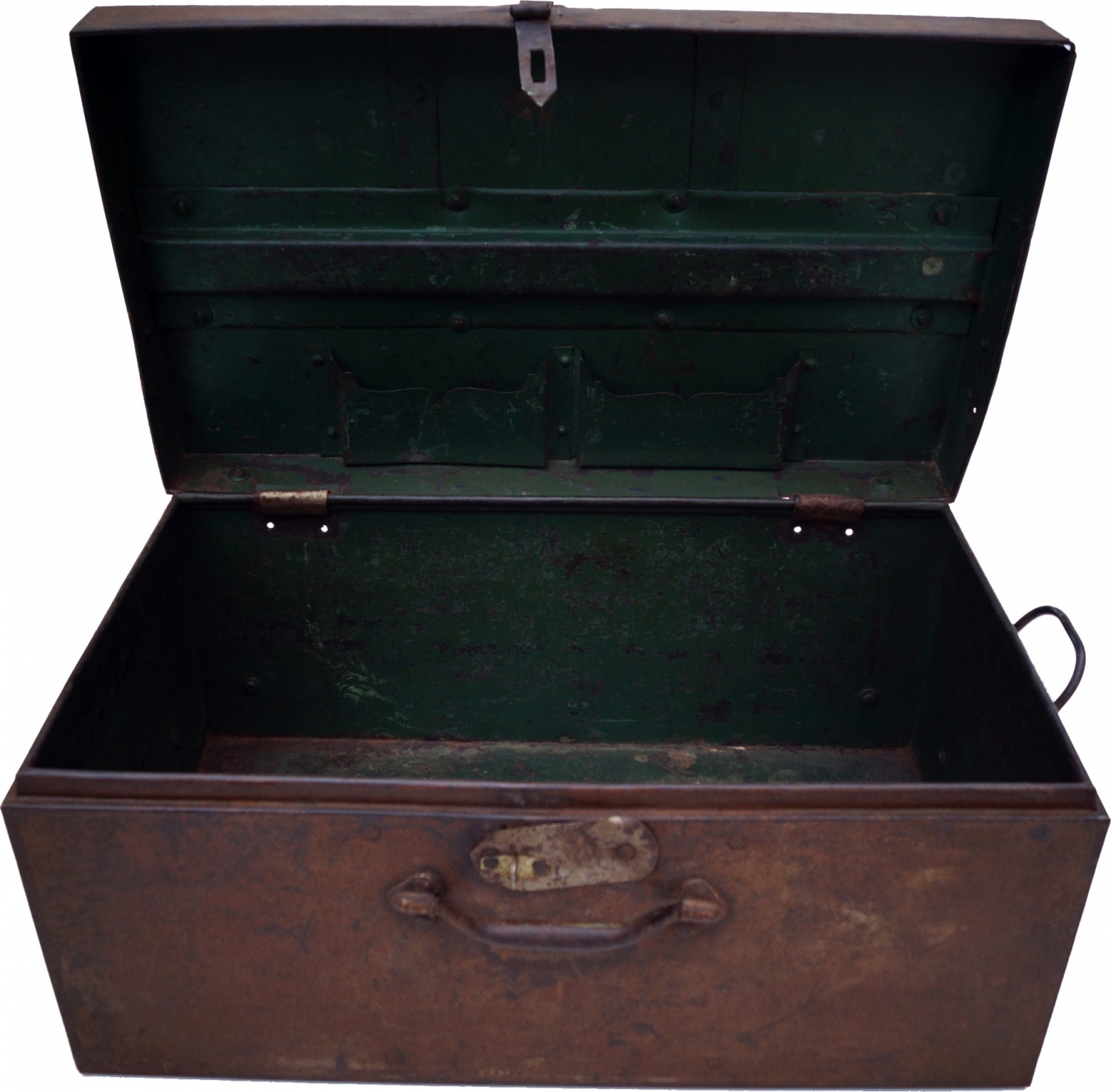 Old Tin Case Antique Metal Case Model 1 26x56x33 Cm
