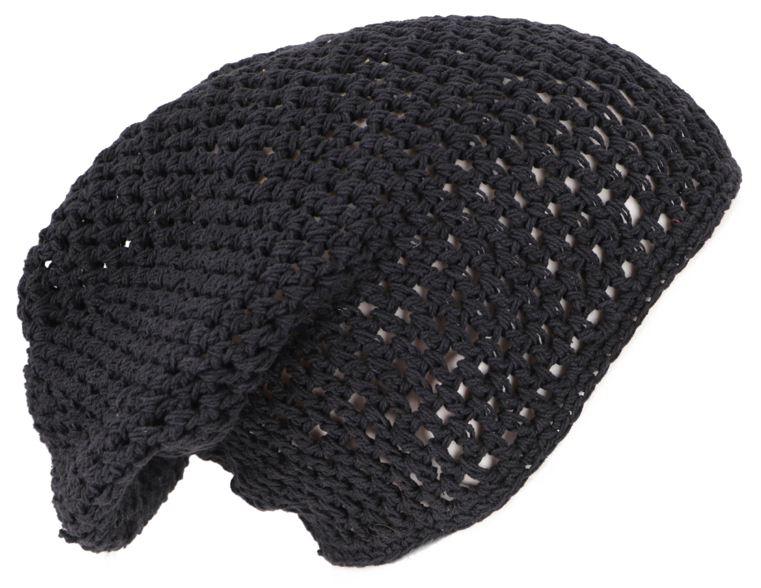 Beanie, Baumwoll-H�kelm�tze - schwarz