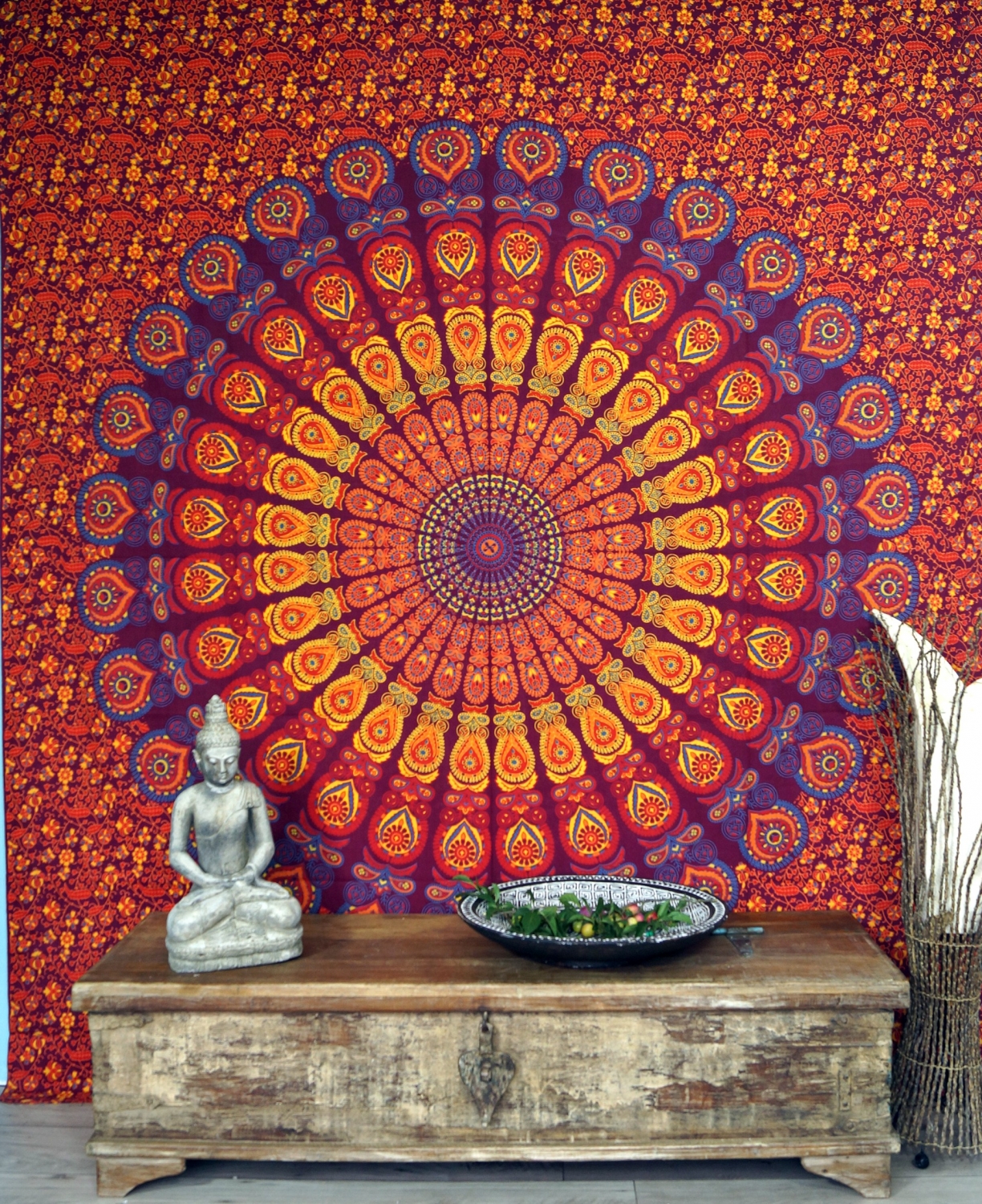 Indisch Wandteppich Wandbehang Tischdecke Indien Mandala Strandtuch Wandtuch